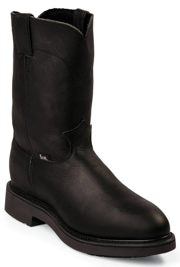 Justin Men's Conductor Black Steel Toe Work Boots - 4767 - Size 6.5