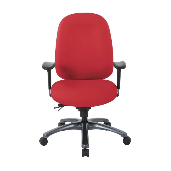 Multi-Function High-Back Office Chair with Seat Slider and Titanium Finish Base - Lipstick