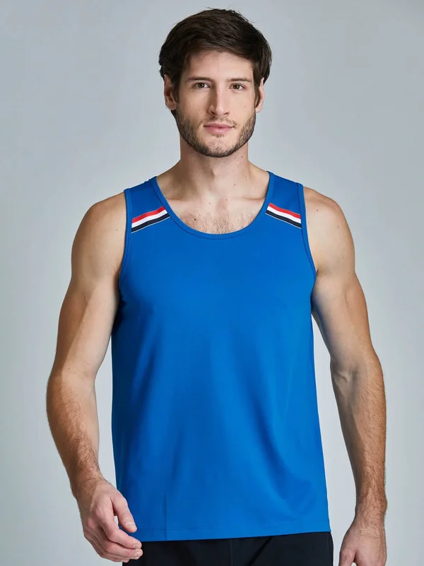 Fourlaps Dash Tank 2.0 Shoulder Stripe Bright Blue - XL