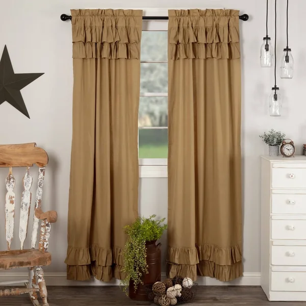 Simple Life Flax Ruffled Panel Set Khaki