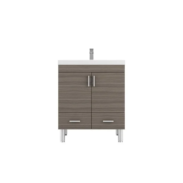 Alya Bath Ripley 30 in. W x 19 in. D x 36 in. H Vanity in Gray with Acrylic Vanity Top in White with White Basin