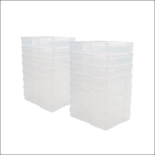 Novelinks Transparent 10cm x 15cm Photo Cases and Clear Craft Keeper with Handle - 16 Inner Cases Plastic Storage Container Box
