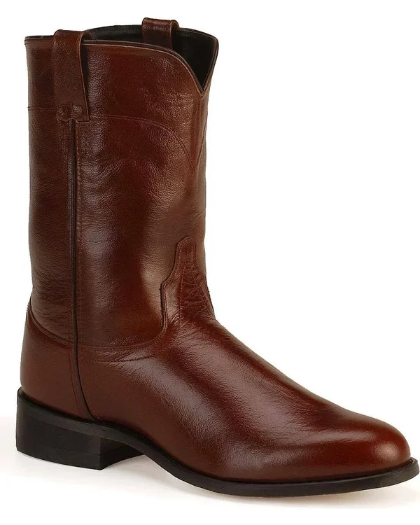 Old West Leather Roper Cowboy Boots
