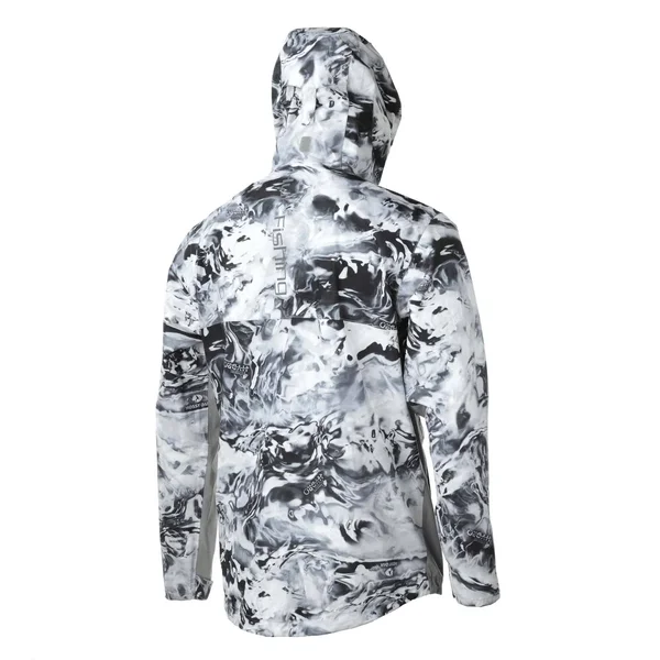 Men's Huk CYA Camo Packable Rain Jacket, Hydro Ice