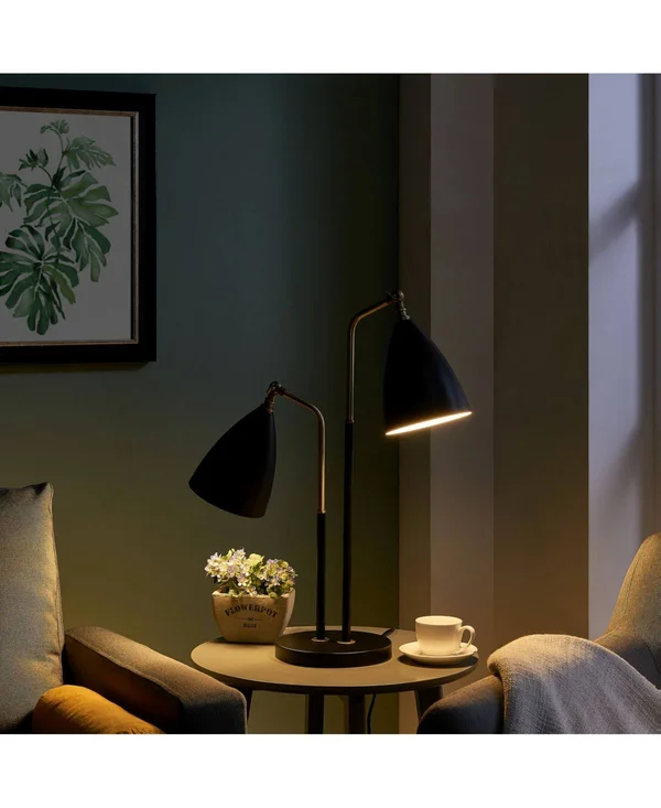 Southern Enterprises Campana 2 Light Table Lamp - Black