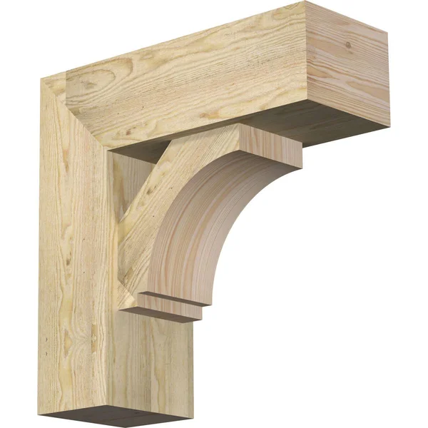 Ekena Millwork 1462870 8x22W x 22x22D x 22x22H Imperial Block Rough Sawn Bracket w/ Offset Brace, Douglas Fir
