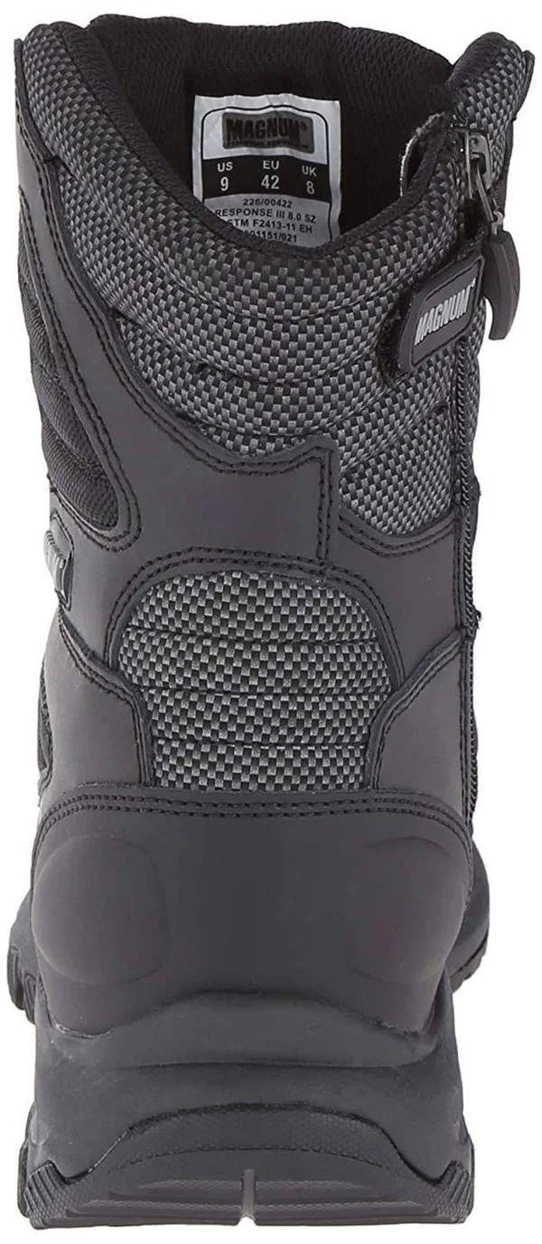 Magnum Men's Response III 8.0 Side Zip, Black Leather