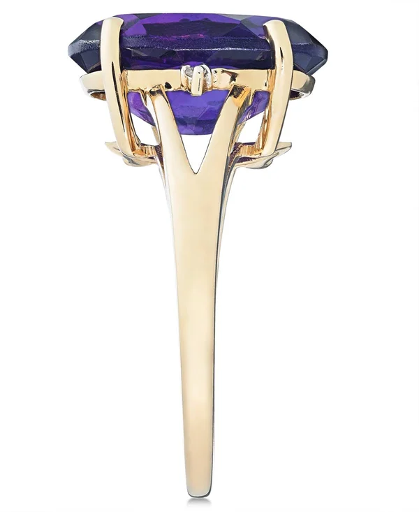Amethyst (5 Ct. t.w.) and Diamond Accent Oval Ring in 14K Gold (also Available in Mystic Topaz, Blue Topaz, & Prasolite) - B