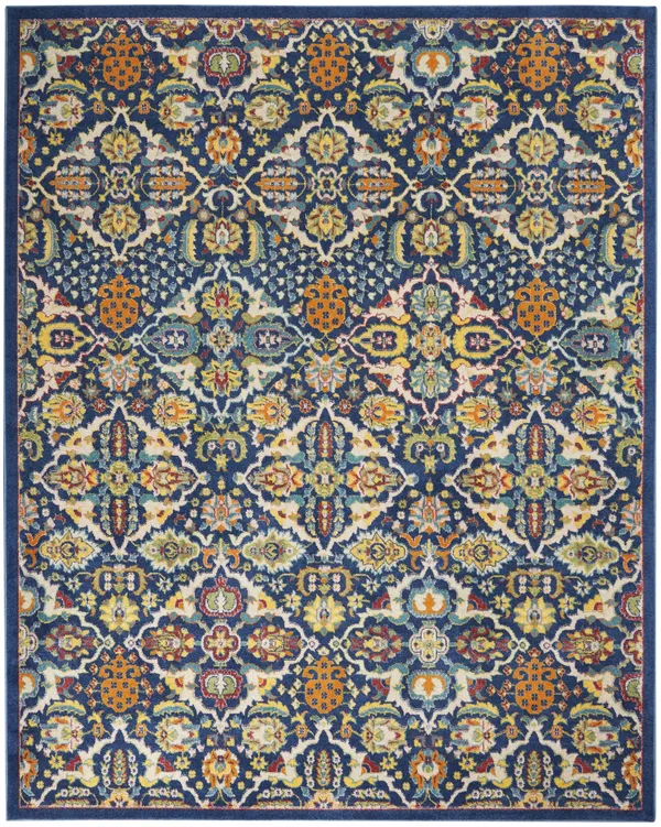 Nourison Allur ALR03 Area Rug, Navy Multicolor, 9& x 12&
