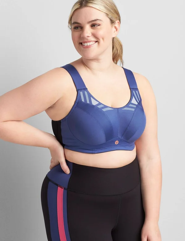 Plus Size Women's Livi Active High-Impact Wicking Max Support Sport Bra, Size: 42DD, Twilight Blue, Cacique