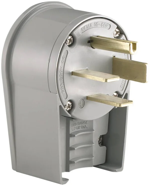 Cooper WIRING Devices AH8462AN Plug Angle 60A 250V 3PH 3P4W Str GY