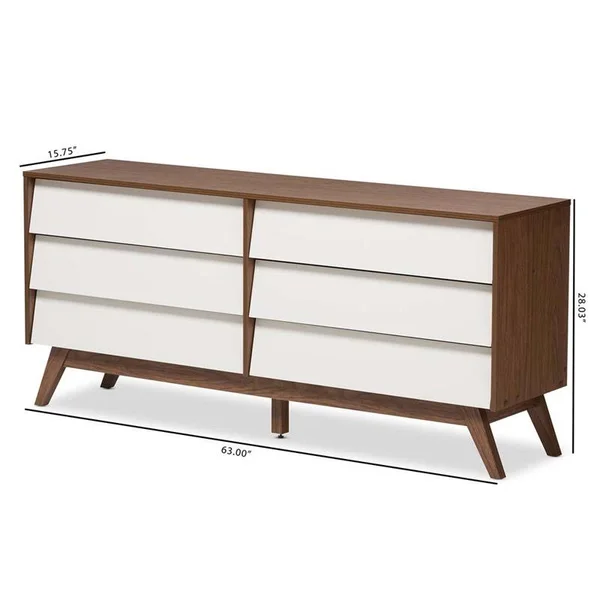 Home Square 3 Piece Bedroom Set with 6 Drawer Dresser 3 Drawer Chest and Bench - 2251265-PKG