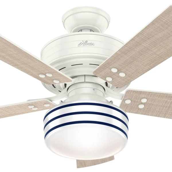 Hunter Cedar Key 44x22 Outdoor Ceiling Fan w/LED Light - Matte Black - 54149