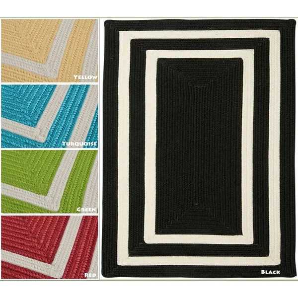 Colonial Mills All-Season Border Rug (2& x 4&) - 2& x 4& Turquoise