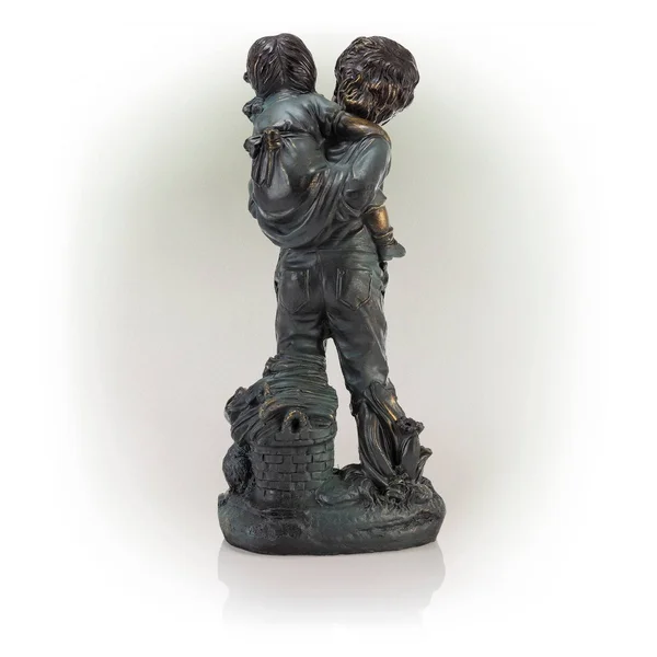 Alpine Boy Giving Piggyback Ride Statue