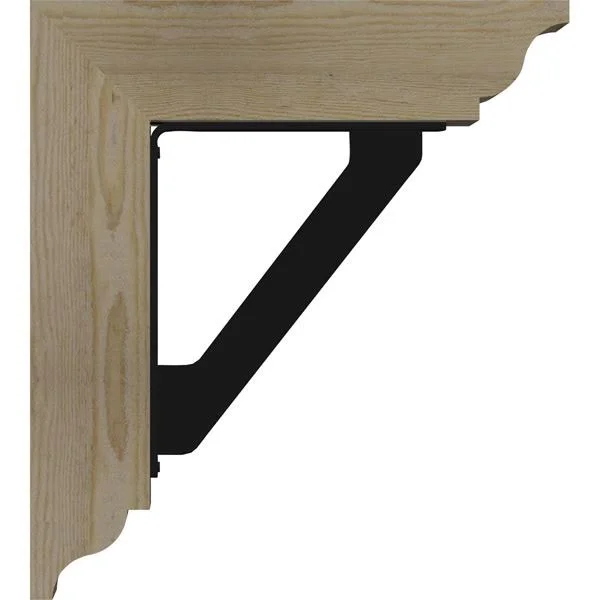 Ekena Millwork 4x22W x 18x22D x 20x22H Traditional Traditional Ironcrest Rough Sawn BRACKET - Douglas Fir (1 1/2x22W x 10x22D x 1