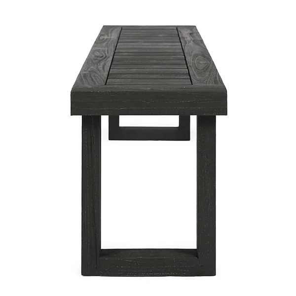 60&& Charcoal Gray Contemporary Rectangular Outdoor Bench