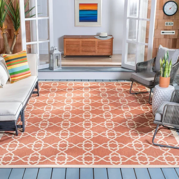 Safavieh Courtyard Area Rug CY6032 Green - Beige, 6& 7x22 x 6& 7x22 Round