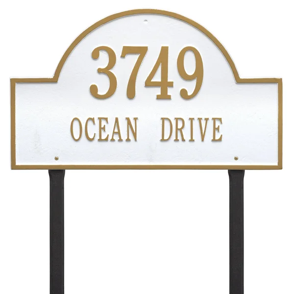 Whitehall Arch Marker - Estate Lawn - Two Line in Bronze & Gold