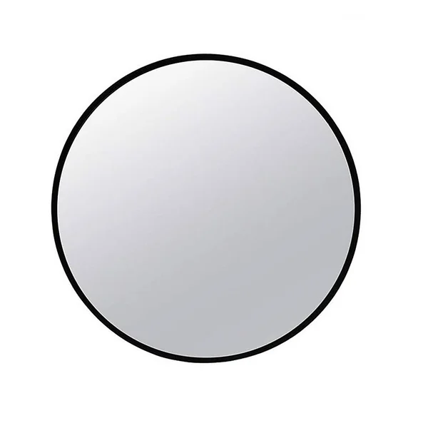 Aluminum Alloy 32x22 Round Wall Mirror in Black