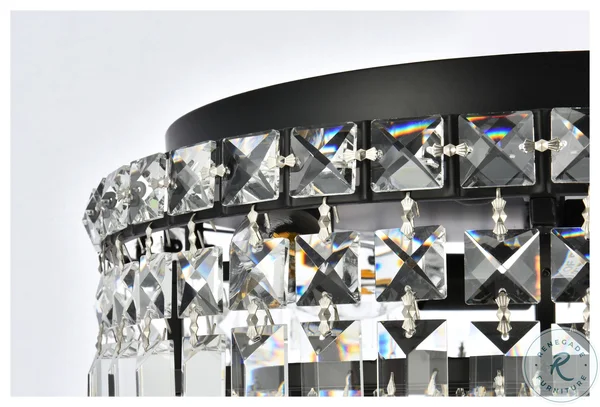 Elegant Lighting V2030F14BK-RC 14 in. Maxime Flush Mount Black