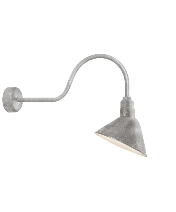 Troy RLM RA12MGA3LL30 Angle Reflector Outdoor Wall Sconce, Galvanized