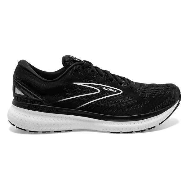 Men's Brooks Glycerin 19 Running Shoe Black/White 13