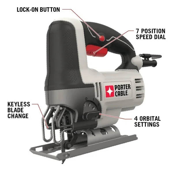 Porter-Cable Orbital Jig Saw 6.0-Amp PCE345 - 8.5 x 3.25 x 9.5 inches