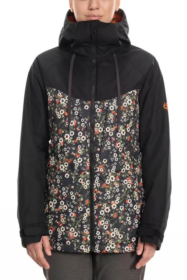 686 Women's Athena Insulated Jacket Black Speckle Colorblock, L