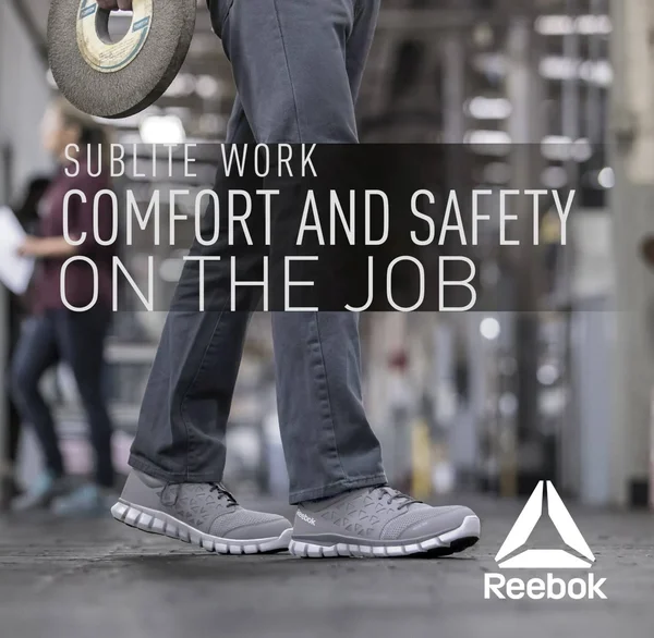 Reebok Sublite Cushion Work Alloy Toe, Men's Gray