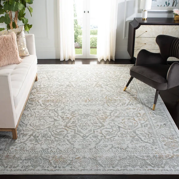 Safavieh PRN714G Princeton Grey, Beige Area Rug - 5& x 5& Round