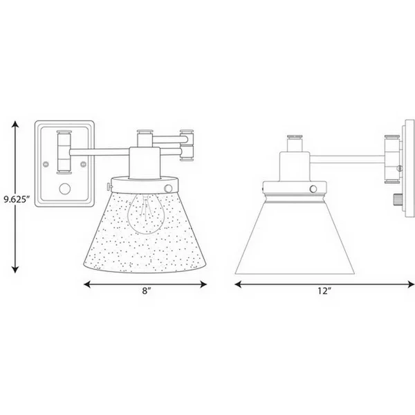 Progress Lighting Hinton Collection Polished Nickel Swing Arm Wall Light (P710084-104)