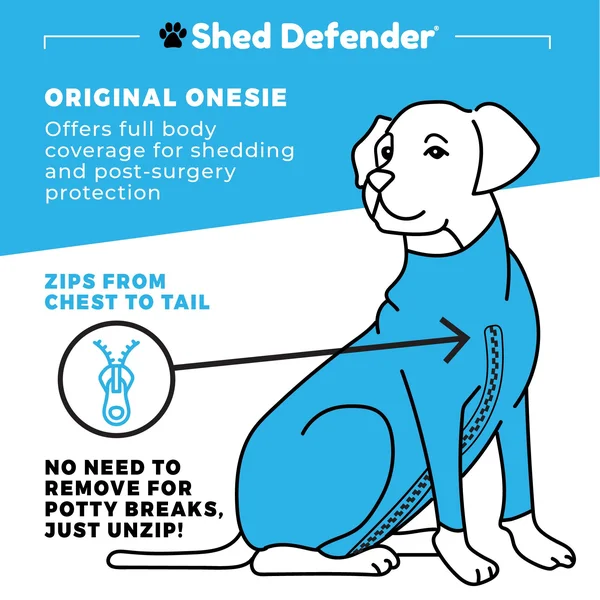 Shed Defender Shedding Dog Bodysuit, Royal Blue, Small