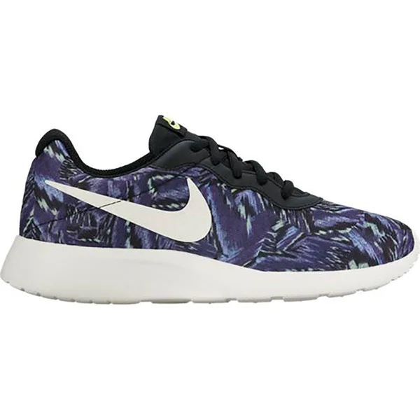 Nike Women's Tanjun Print Running Shoe Size 6 PURPLE/SAIL/BLACK