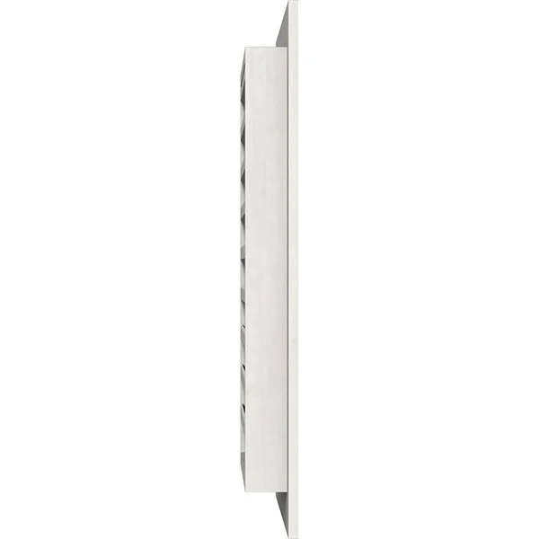 12 inchw x 16 inchh Vertical Gable Vent (17 inchw x 21 inchh Frame Size): Primed, Functional, Smooth Western Red Cedar Gable Ven