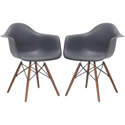 Langley Street Quintus Dininger Dining Chair Seat Color: Gray, Leg Color: Natural