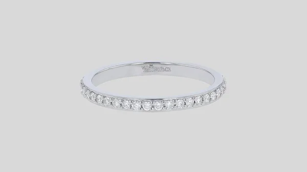 18 Karat Gold Eternity Diamond Ring with 1/3 Carat Lab Grown Diamonds White Gold - 8.5, White Gold