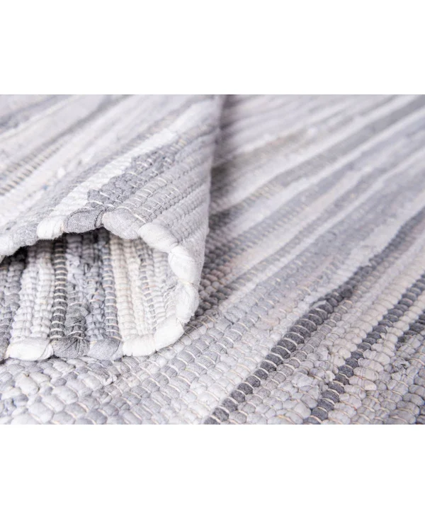 Unique Loom Striped Chindi Cotton Rug - Gray (9& 0 x 12& 0)