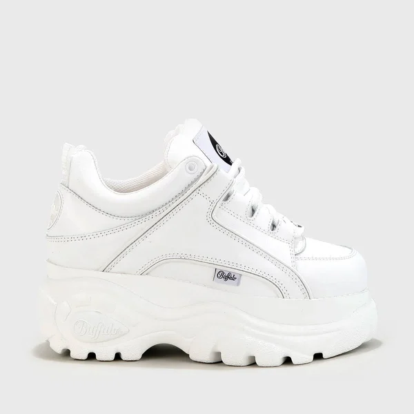 Buffalo London Buffalo Classic Low Leather White, Size 43