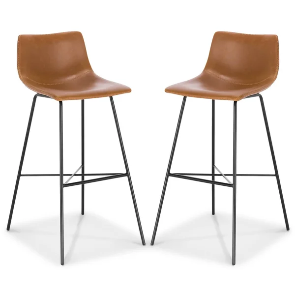 Set of 2 29x22 Phillip Barstools Tan - Poly & Bark