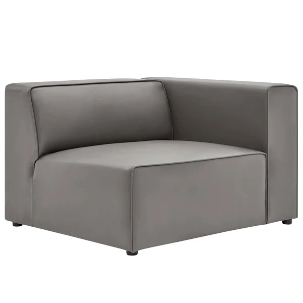 Modway Mingle Right-arm Chair Gray Vegan Leather