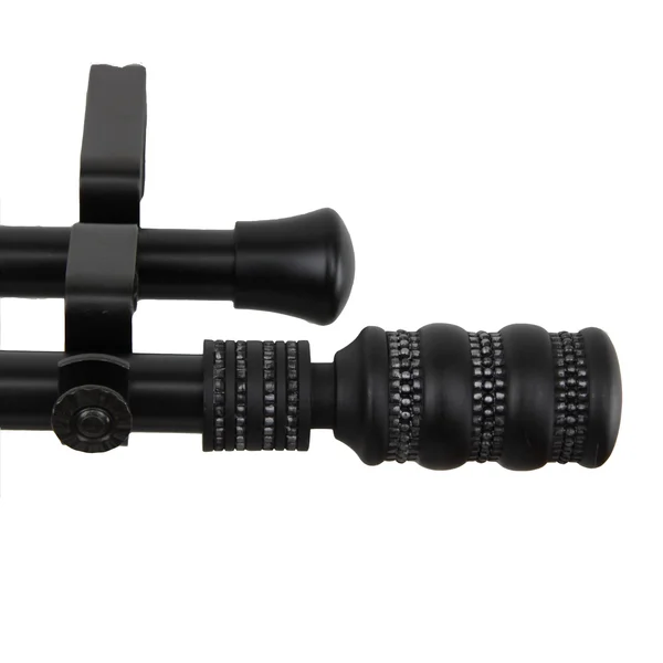 Rod Desyne Dollop Double Curtain Rod, Black
