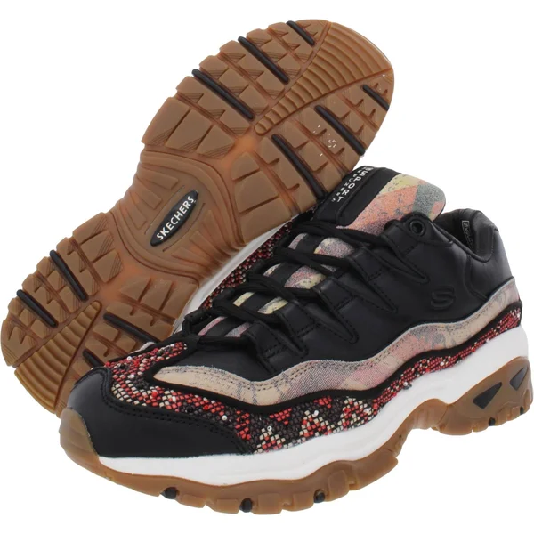 Skechers Womens Energy-Pure Serenity Leather Sneakers Black 10 Medium (B - M)