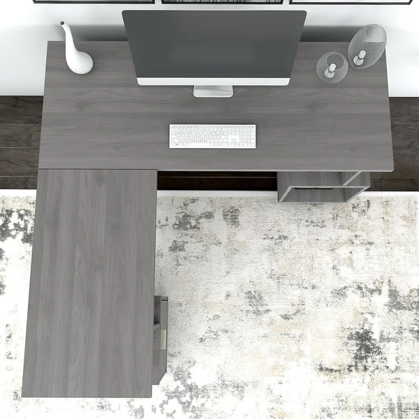 kathy ireland Home Madison Avenue - Desk - L-shaped - modern gray