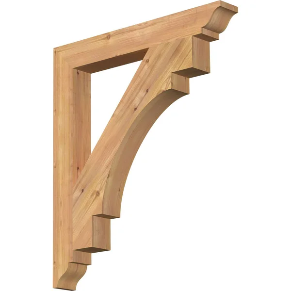 Ekena Millwork BKT04X28X32MRC01SWR 3 1/2x22W x 28x22D x 32x22H Merced Traditional Smooth BRACKET - Western Red Cedar