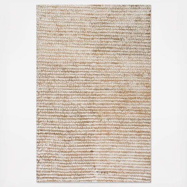 nuLOOM Remona Hand Hooked Casual Solid Shag Natural 5& x 8& Area Rug