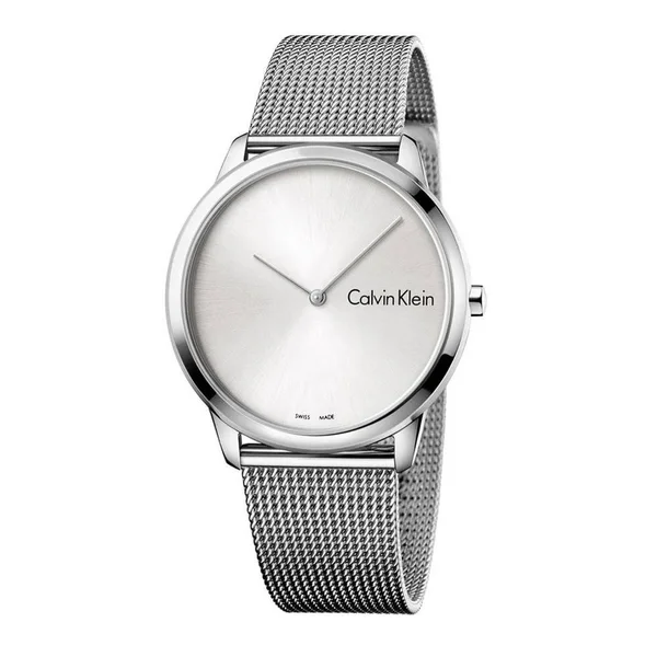 Calvin Klein Men's Minimal K3M211Y6 40mm Silver Dial Stainless Steel Mesh Watch
