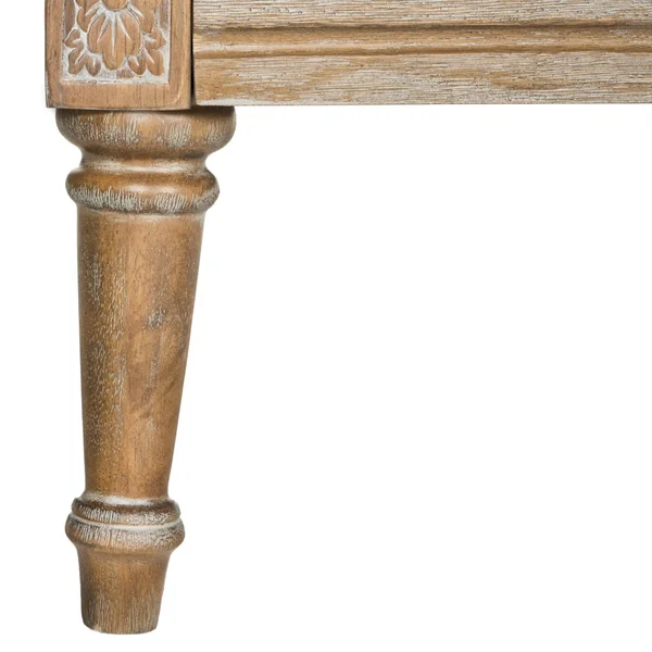 Safavieh Leandra French Country Settee, Beige/Rustic Oak, 53 inches x 28.8 inches x 31.5 inches
