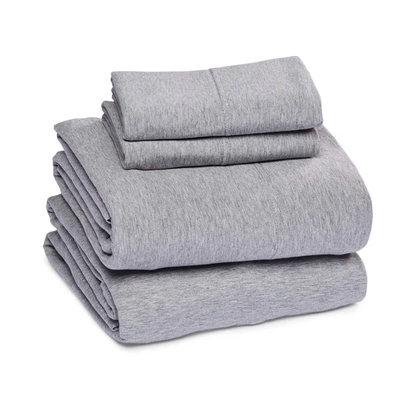 AmazonBasics Heather Jersey Sheet Set - Queen - Light Gray, 102 x 90 inches
