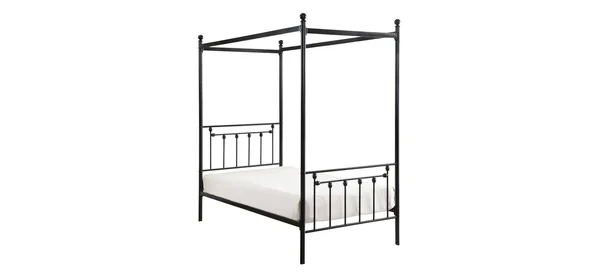 Homelegance Chelone Metal Canopy Bed, Twin, Black